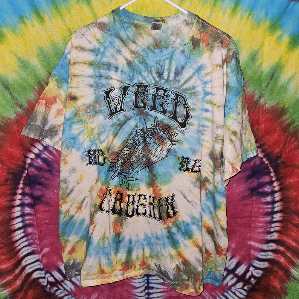 Gildan 'Weed Coughin' Tie-Dye Grail Men's Tee